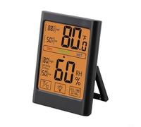 babominimer Termometro e igrometro digitale per interni con display retroilluminato touchscreen, sensore di temperatura e umidità ad alta precisione, stazione meteo versatile con parete (nero)