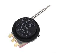 babominimer Termostato integrato regolatore di temperatura con intervallo regolabile da 0 a 120 °C e controllo a manopola, alloggiamento in PVC metallico, sensore remoto 1 m di cavo e sonda da 75 mm