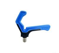 babominimer Testa per canna da pesca alla carpa, design a forma di L, 3/8 filettatura grossa, compatibile con la maggior parte dei poggia canna e staffe, materiale ABS TPE durevole, (blu)