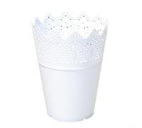 babominimer Vaso da fiori in plastica a forma di corona cava in pizzo con design forato per riporre piante da giardino e casa, altezza 14 cm, per organizzare cosmetici e articoli di cancelleria