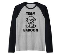 Baboons Animals Funny Little Baby Monkey Team Baboon Maglia con Maniche Raglan