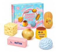 Babuman 6 PCS Crunchy Squishy Fun Box, Asmr Filled Stress Ball, Budino al formaggio e burro d'arachidi realistico, croccante e a lenta risalita, ideale come bomboniera o regalo per adulti