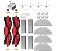 BaBuzom Accessori Ricambio per Xiaomi Roborock S5 Max S6 MaxV S6 Pure S6 Max S50 S51 S55 S5 S60 S65 S6, 2 Spazzola Principale, 4 Spazzole Laterali, 4 Filtri, 4 Panni, 1 Ruota, 6 Filtro dell'acqua