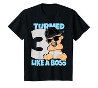 Baby 3° compleanno bimba 3 anni Like a Boss bambini Maglietta