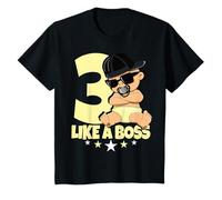 Baby 3° compleanno bimba 3 anni Like a Boss bambini Maglietta