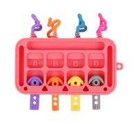 Baby Activity Board, Early Learning Sensory Toy, Silicone Plug, Educational Puzzle Game Toys for Fine Motor Skills, Toddler Play, Preschool, Daycare, Classroom, Kindergarten, 6.69x5.91 Inches