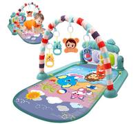 Baby Activity Center con Music & Light Safe & Easy Baby Gym Play Mat con tappetino da gioco rimovibile a pendente a sonagli con tavola regolabile per neonati e bambini Green, Playmat