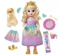 Baby Alive Big Princess Ellie, bambola parlante in inglese/spagnolo, 45 cm, con 9 accessori, colore dei capelli biondi, F5236