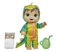 Baby Alive Dino Cuties Bambola, stegosauro, accessori per bambole, bevande, bagnati, giocattolo a forma di dinosauro stegosauro, per bambini dai 3 anni in su, capelli castani