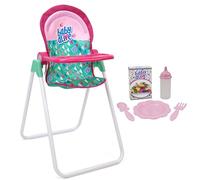Baby Alive: Set seggiolone per bambole, verde, rosa, cuori, per bambole fino a 61 cm, 5 accessori coordinati, sedile girevole, pieghevole, giocattolo per bambini dai 3 anni in su