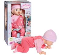 Baby Annabell Emily Walk with Me 710623 - Bambola di 43 cm con tutina e cappello rosa - Funzioni realistiche - Funziona con 3 pile AAA (non incluse) - Età: 3+ anni