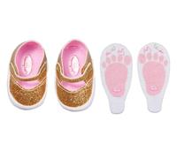 Baby Annabell Scarpe dorate con solette 710272 - Scarpe dorate lucide per bambole da 43 cm - Per bambini dai 3 anni in su