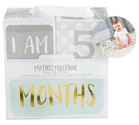 Baby Aspen My first Milestone Age Blocks, bianco/grigio/verde menta/oro