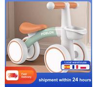 Baby Balance Bike 4 Ruote Sedile Regolabile Bambino Walker Bicicletta Giocattoli Regali di Compleanno per Ragazza Ragazzo 3 Colori 1-3 Anni Bambini Green
