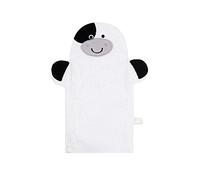 Baby Bath Mitt Washcloth con simpatici animali disegni bianco mucca cotone asciugamano delicato morbido scrub per il bagno e la doccia del bambino
