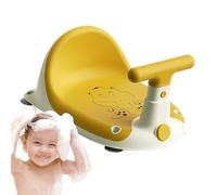 Baby Bath Seat, Non-Slip Toddler Shower Stool, Creative Motorcycle-Shaped Infant Bath Chair, Safe and Comfortable Bathroom Seat for Babies, 14.57x10.71x8.11 inch, Yellow Gray Green