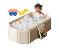 Baby Bath Tub | Baby Bathtub | Foldable Infant Tub | Foldable Shower Bathtub | Portable Shower Basin | Includes 5 Balls, 2 Ducks, Water Toy For Kids 0-8 Years Old, Boys Girls