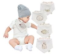 Baby Bavaglini bandana neonato bava bavaglino per ragazzi e ragazze 4 pezzi di cotone al 100%, morbida e assorbente