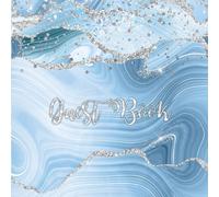 Baby Blue Agate Guest Book: Silver Glitter on Baby Blue Agate Guest Book with Gift Log