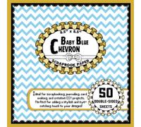 Baby Blue Chevron Scrapbook Paper: 50 Double-Sided Craft Paper Sheets, Zigzag Pattern for Collage, Crafting, DIY Projects, Junk Journals, & More | 8.5" x 8.5"