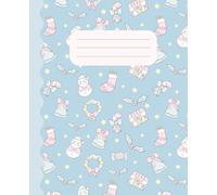 Baby Blue Christmas Composition Notebook: Cute Vector Holiday Patterns in Pastel Blue | College Ruled Lined Journal | 110 Pages | 7.5 x 9.25 in