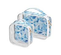 Baby Blue Diamonds Shining Toiletry Bag Hanging TSA Approvato Riutilizzabile Makeup Organizer Bag Uomo Kit da barba