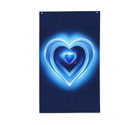 Baby Blue Heart Print Bandiera decorativa per tutte le stagioni Stampa motivo su un solo lato per interni ed esterni display trasparente
