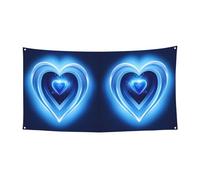 Baby Blue Heart Print Hanging Sfondo Banner per feste celebrazioni, decorazione interna ed esterna per eventi festivi