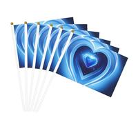 Baby Blue Heart Print Leggero Palmare Bandiera Bifacciale Bandiere Partito Parata Home Decor Celebrazioni