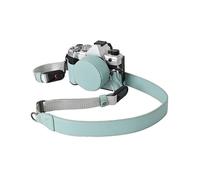 (Baby Blue, Multicolor) For Olympus OM-5 Leather Camera Case Half Body Cover with Lens Cap and Shoulder Strap - Khaki