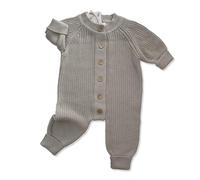 Baby Bonita® Tutina in maglia per neonati, in 100% cotone, super morbida e calda, ideale per le prime armi, grigio (grigio naturale), 0-3 Mesi