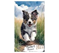 Baby Border Collie Pocket Planner 2025: Small Size Monthly Calendar | 12 Months Agenda Schedule Organizer with Baby Border Collie Dog Breed Cover