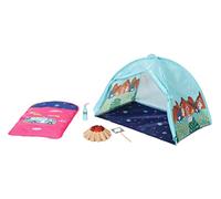 BABY born 832783 Camping Weekend Set Bambole da 36 e 43 cm-Include Tenda, Sacco a Pelo, Fuoco da Campeggio e Altro-Promuove empatia e abilità sociali-età: 3+ Anni, Colore, 832783
