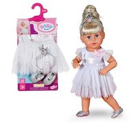 BABY born Abito da ballerina - Body e gonna in tulle con ricamo a forma di cigno - Include cerchietto con corona e scarpe - Accessori per bambole di alta qualità - Abiti adatti per bambole di 43 cm