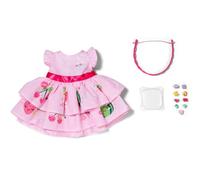 BABY born Abito Pin-Play - Set di vestiti per bambole e fascia per capelli - per tutte le bambole da 43 cm - con spille per decorare e conservare - Abbigliamento per bambole di alta qualità