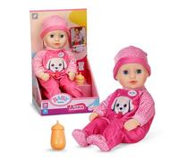 BABY born Anna con pagliaccetto rosa, morbida bambola da 36 cm, con corpo in tessuto e occhi per dormire