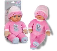 BABY born for babies Sleepy Pink 30 cm, bambola in stoffa con sonaglio | Corpo morbido in tessuto, sonaglio integrato, cappellino cucito, lavabile a 30 °C, adatto a neonati