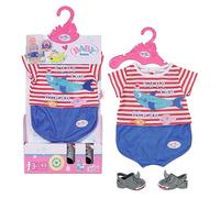 Pigiama e scarpine per BAMBOLA BABY Born 43cm blu