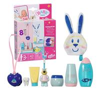 Baby born Bath Set per la Cura Personale 834282 - 8 accessori per bambole fino a 43 cm - Include spazzolino da denti, salvietta, biberon e altro! - Adatto a bambini dai 3 anni in su