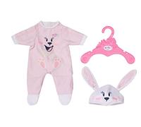 BABY born Bunny Tutina 834473 - Tutina con stampa a coniglietto con cappello abbinato per bambole da 43 cm - Bambola non inclusa - Adatto per bambini da 3+ anni
