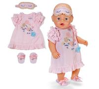 BABY born Camicia da notte 43 cm con mascherina e pantofole | Mascherina per dormire e pantofole, adatti a bambole da 43 cm