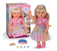 BABY born Carla - Bambola di 43 cm - Capelli biondi con mèches di alta qualità - Non necessita di batterie - Adatta per bambini da 4 anni - 7 accessori inclusi