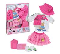 BABY born Deluxe reisoutfit met poppenjurk, muts, schoenen, paspoort en koffer v