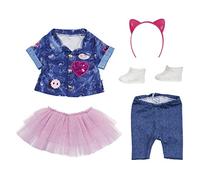Baby Born Deluxe Completino di Jeans per Bambole da 43 cm, per Mani Piccole, Il Gioco Creativo Promuove L'Empatia e Le Abilità Sociali, Età: 3+, Include Gonna, Leggings, Cerchietto Ed Altro