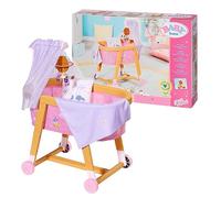 BABY born Good Night Culla per Bambole 43 cm- per Mani Piccole, Il Gioco Creativo Promuove L'Empatia e Le Abilità Sociali - Età: Dai 3 Anni in Su - Include Lenzuola, Giostrina e Baldacchino