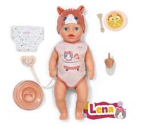 BABY born Lena 36 cm con tutina a motivo gatto, bambola da 36 cm con 7 funzioni per bambini da 1 anno, funziona senza batterie
