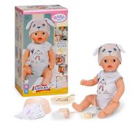 BABY born Lukas con tutina motivo cane, bambola da 36 cm con 7 funzioni per bambini da 1 anno, funziona senza batterie