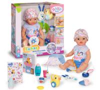 Baby born lukas bagnetto 36cm, bambola con 7 funzioni per bambini da 1 anno, funziona senza batteria, con accessori per il bagno