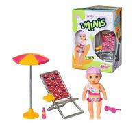 BABY born Minis Playset Estate con Lara 906132 - Bambola di 7 cm con accessori e corpo mobile per un gioco realistico - Adatto a bambini dai 3 anni in su