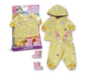 BABY born Outfit pioggia 43 cm con impermeabile e stivali | Impermeabile, pantaloni da pioggia, stivali di gomma, adatti a bambole da 43 cm